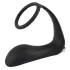 Black Velvets - vibrator anal cu inel pentru penis - silicon negru