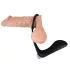Black Velvets - vibrator anal cu inel pentru penis - silicon negru