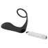 Black Velvets - vibrator anal cu inel pentru penis - silicon negru