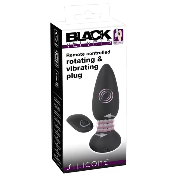Black Velvets - vibrator anal cu bile rotative - silicon negru