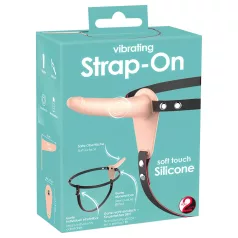   You2Toys - Strap-On - vibrator cu baterie reîncărcabilă, cu chingă (culoarea pielii)