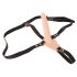 You2Toys - vibrator strap-on cu baterie reîncărcabilă - piele natur