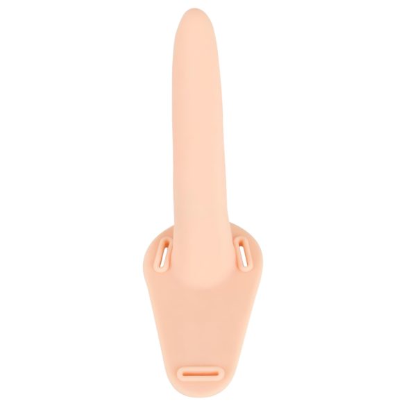 You2Toys - vibrator strap-on cu baterie reîncărcabilă - piele natur