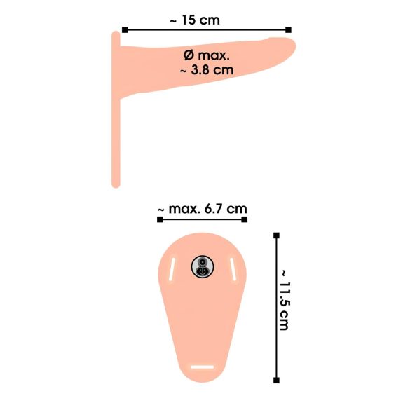 You2Toys - vibrator strap-on cu baterie reîncărcabilă - piele natur