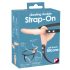 You2Toys - Strap-On dublu cu vibrații - silicon natur