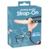 You2Toys - Strap-On - vibrator dublu cu prindere (culoarea pielii)