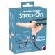 You2Toys - Strap-On - Dublu Vibrator cu Curea (Natural)