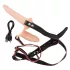 You2Toys - Strap-On - vibrator dublu cu prindere (culoarea pielii)