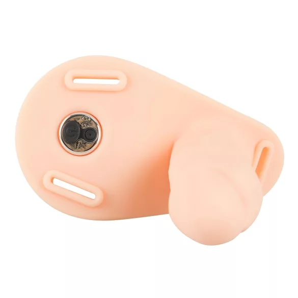 You2Toys - Strap-On - vibrator dublu cu prindere (culoarea pielii)