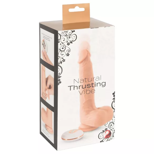 You2Toys - vibrator realist cu mișcare de împingere - culoare naturală