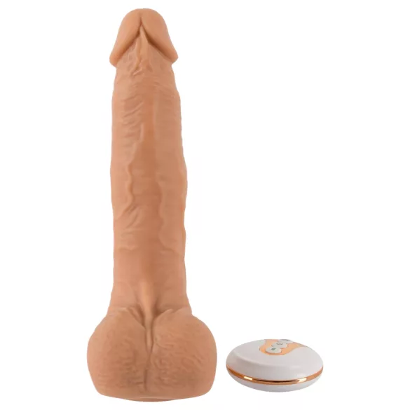 You2Toys - vibrator realist cu mișcare de împingere - culoare naturală