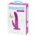 Happyrabbit Strap-On - vibrator cu curea, tip iepuraș, cu braț pentru clitoris (mov)