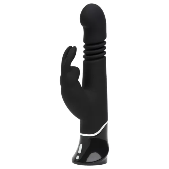 Fifty Shades of Grey - vibrator rabbit cu mișcare de împingere - silicon negru