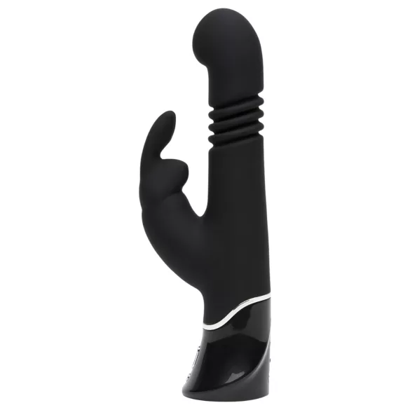 Fifty Shades of Grey - vibrator rabbit cu mișcare de împingere - silicon negru