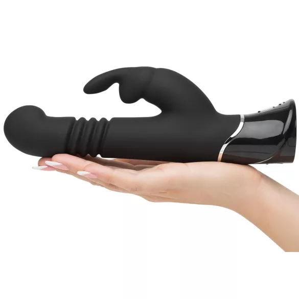 Fifty Shades of Grey - vibrator rabbit cu mișcare de împingere - silicon negru