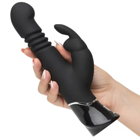 Fifty Shades of Grey - vibrator rabbit cu mișcare de împingere - silicon negru