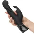 Fifty Shades of Grey - vibrator rabbit cu mișcare de împingere - silicon negru
