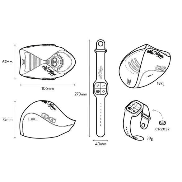 Hot Octopuss - masturbator bărbătesc cu telecomandă - negru