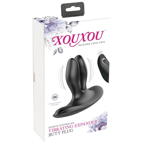 XOUXOU - Vibrator anal cu două brațe, negru, cu baterie reîncărcabilă