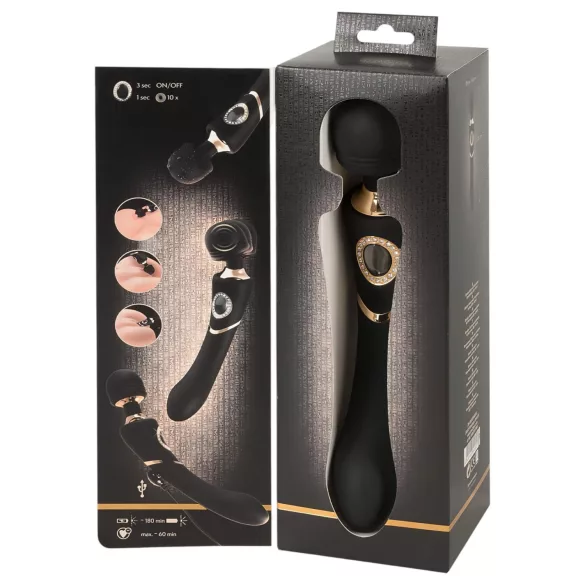Cleopatra Wand - vibrator masaj reîncărcabil impermeabil negru