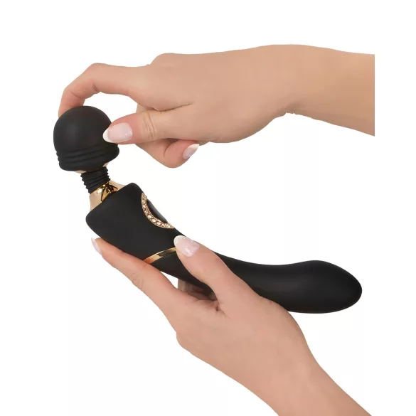 Cleopatra Wand - vibrator masaj reîncărcabil impermeabil negru