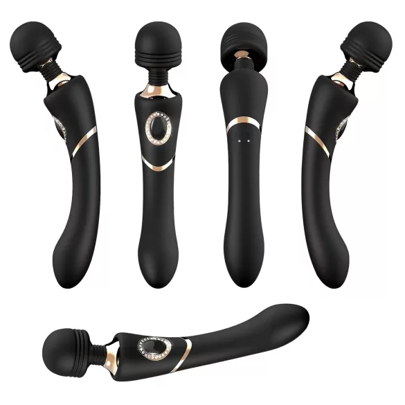 Cleopatra Wand - vibrator masaj reîncărcabil impermeabil negru