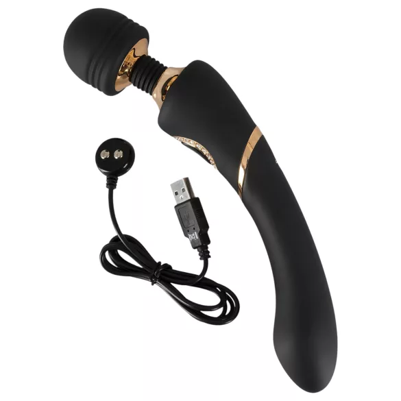 Cleopatra Wand - vibrator masaj reîncărcabil impermeabil negru