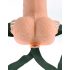 Fetish - strap-on cu vibrator gol, natur, 15 cm