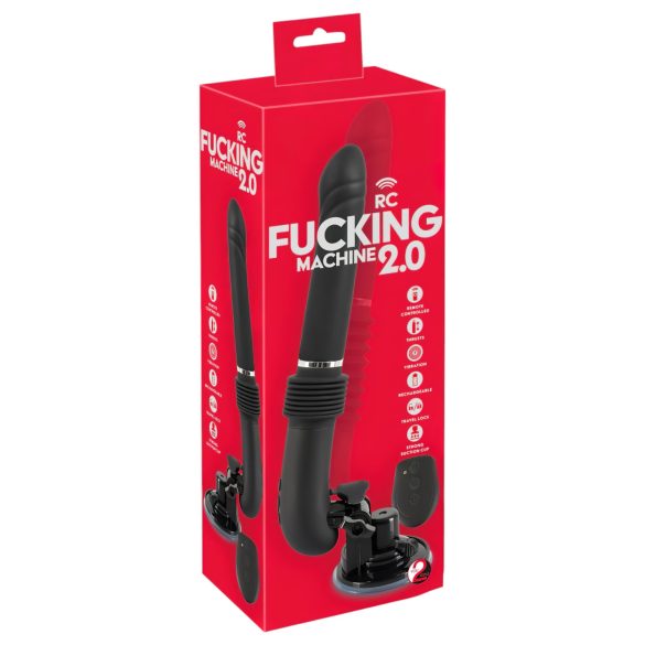 You2Toys RC Fucking Machine 2.0 - Vibrator cu împingere (negru) cu acumulator