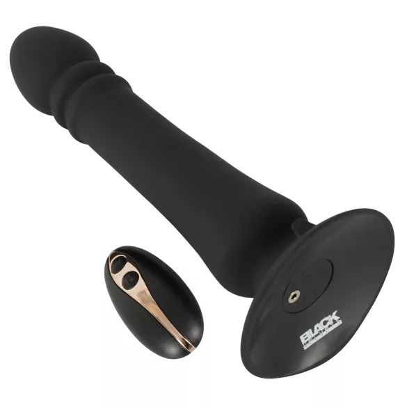 Black Velvets - vibrator anal cu acumulator, cu funcție de împingere (negru)