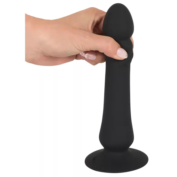 Black Velvets - vibrator anal cu acumulator, cu funcție de împingere (negru)