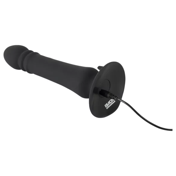 Black Velvets - vibrator anal cu acumulator, cu funcție de împingere (negru)