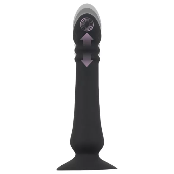 Black Velvets - vibrator anal cu acumulator, cu funcție de împingere (negru)