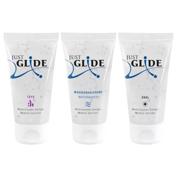 Just Glide - set lubrifiant pe bază de apă - 3x50ml