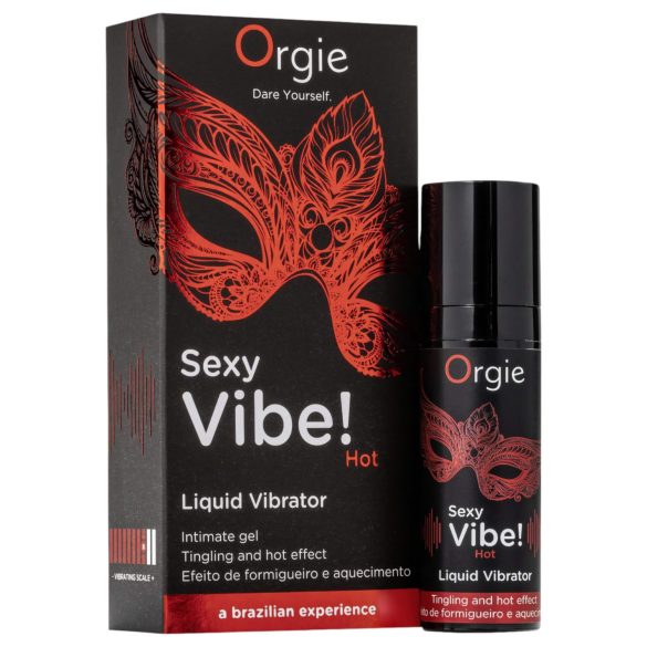 Orgie Sexy Vibe HOT - Vibrator lichid cu căpșuni, cu efect de încălzire (15ml)