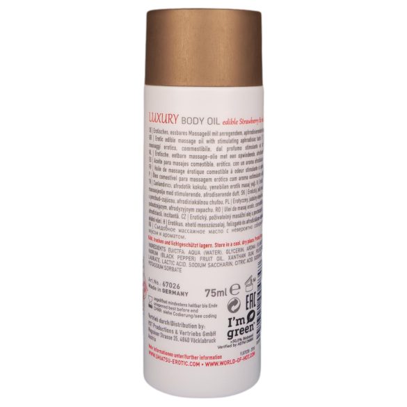 Shiatsu Luxury - ulei de masaj comestibil - căpșuni și piper roșu - 75ml