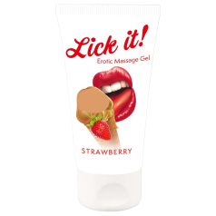 Lick it! - Lubrifiant comestibil 2în1 - căpșuni (50ml)