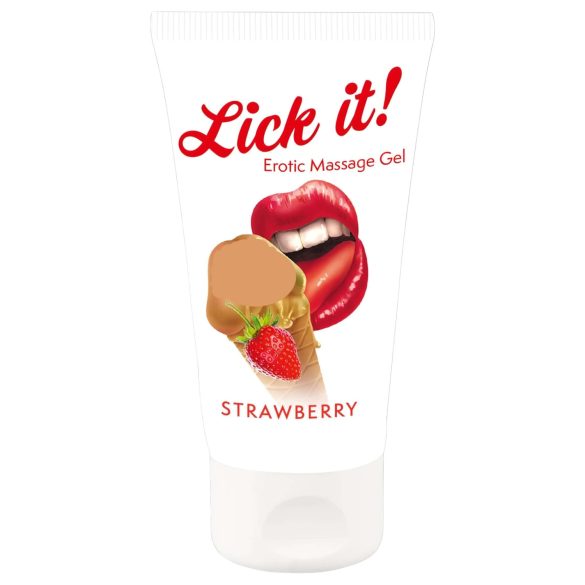Lick it! - Lubrifiant comestibil 2în1 - căpșuni (50ml)