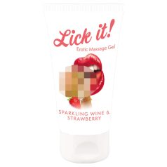  Lick it! - Lubrifiant 2în1 comestibil - șampanie-căpșuni (50ml)