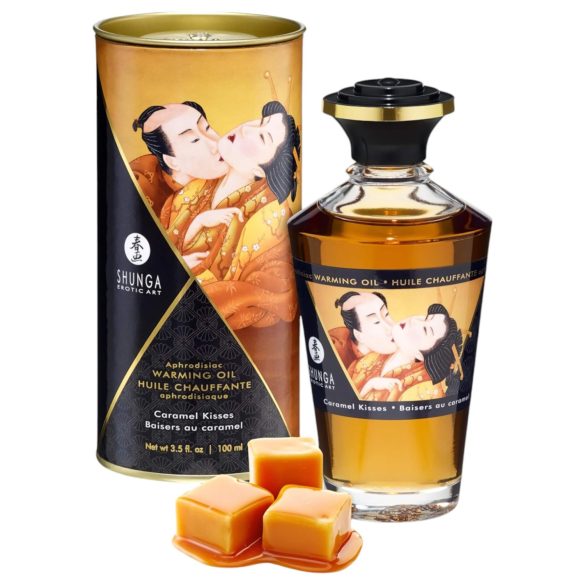 Shunga - ulei de masaj încălzitor - caramel (100ml)