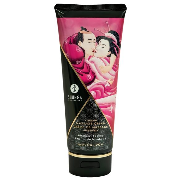 Shunga - cremă de masaj - aromă de zmeură - 200ml
