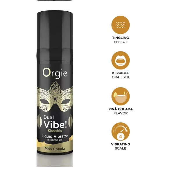 Orgie Dual Vibe! - vibrator lichid - Pinã Colada (15 ml)