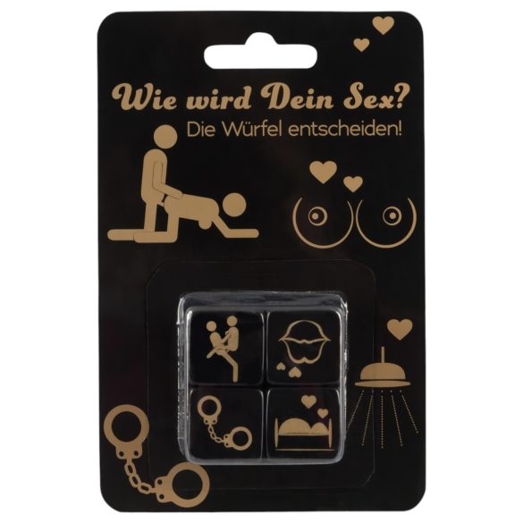 Set de zaruri pentru sex - negru (4 bucăți)