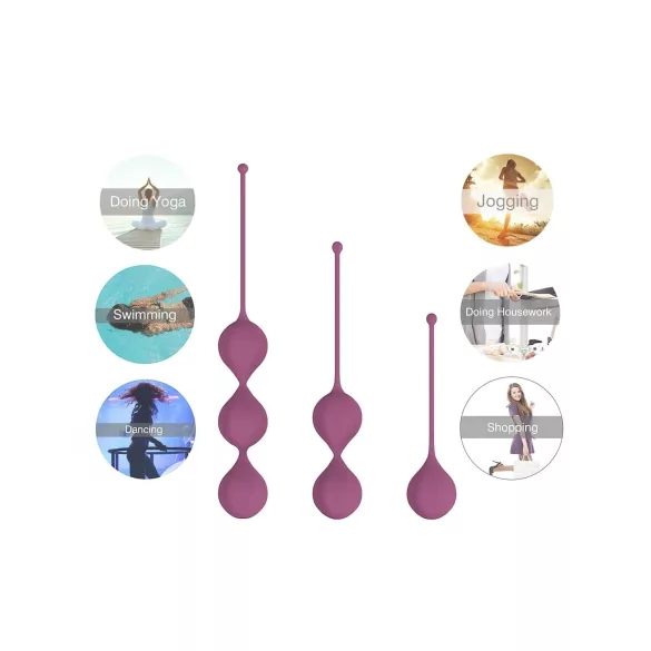 Cotoxo Belle - set 3 bile vaginale Kegel - silicon violet