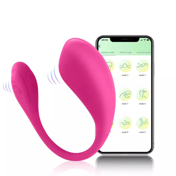 Sunfo - ou vibrator portabil controlat prin aplicație (roz)