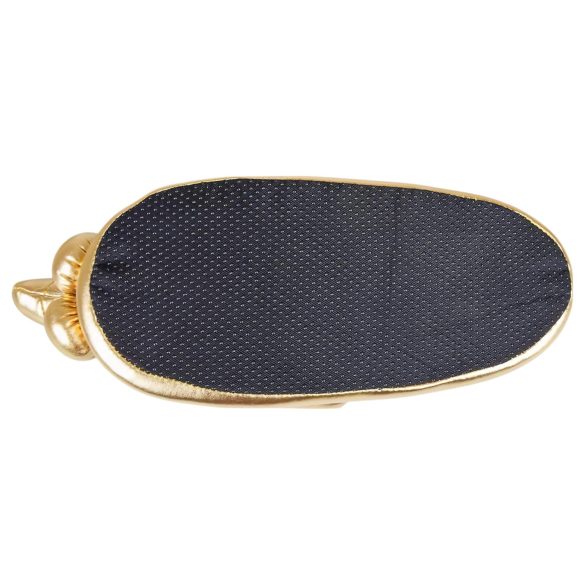 Péniszes - papuci amuzanți cu penis - material textil - auriu