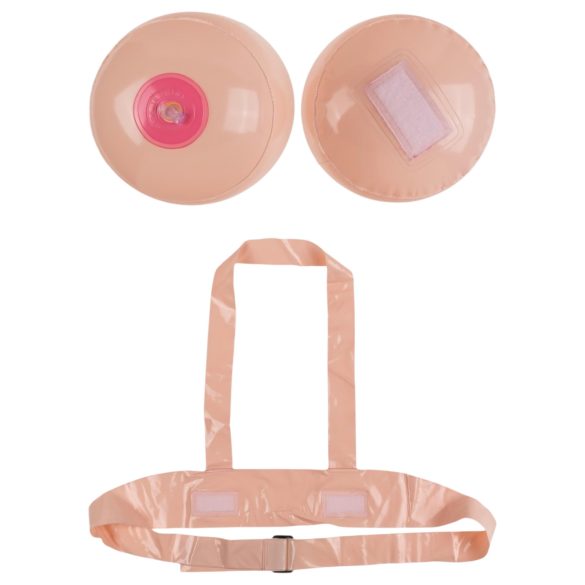 Boob Battle - strap-on gonflabil pentru sâni - culoare naturală