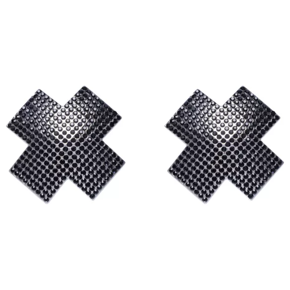 Cottelli - abțibild sâni cu strasuri X - negru