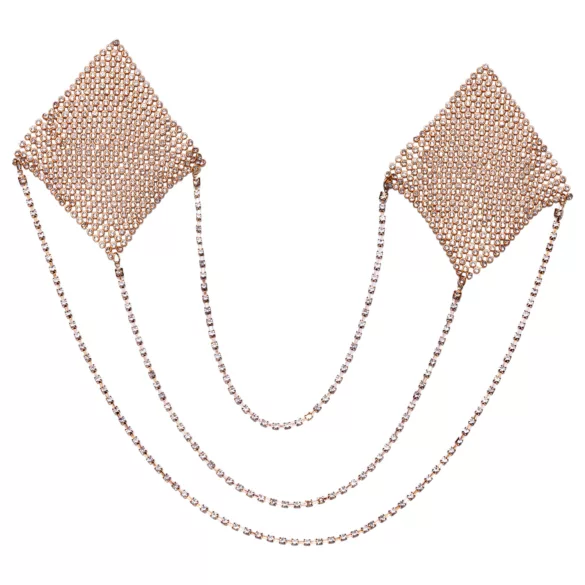 Cottelli - autocolant pentru sfârcuri cu lanț - auriu