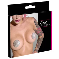 Cottelli - autocolant pentru sfârcuri cu pietre (argintiu)